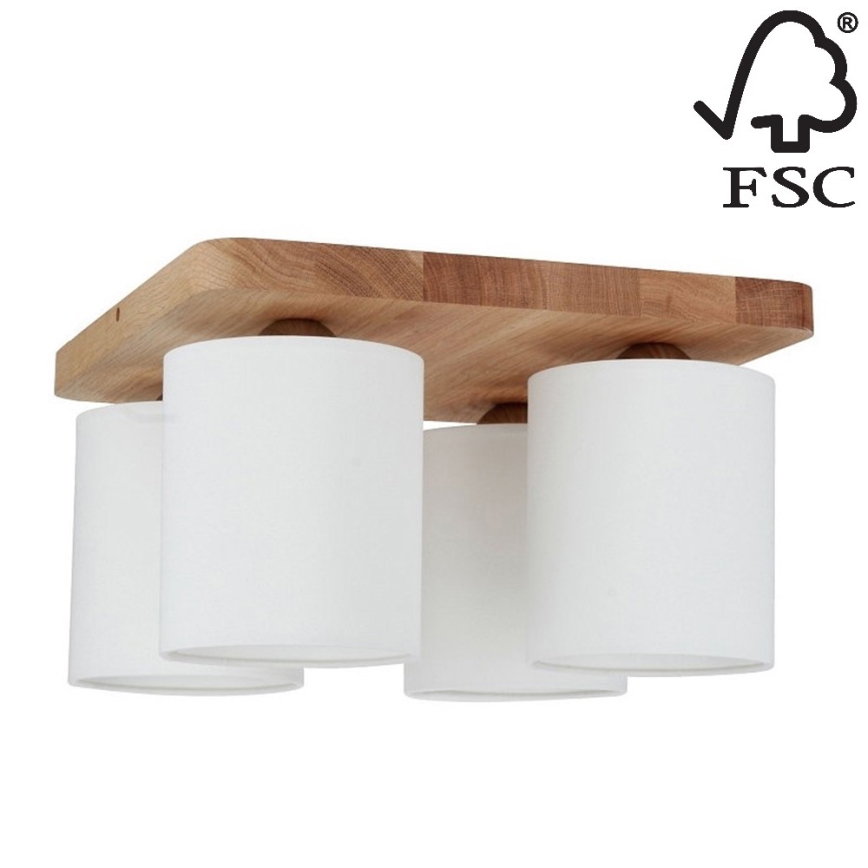 Kattovalo JENTA 4xE27/25W/230V matta tammi - FSC-sertifioitu