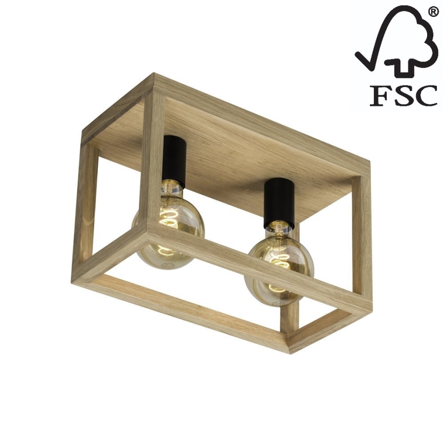 Kattovalo KAGO 2xE27/60W/230V matta tammi - FSC-sertifioitu