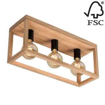 Kattovalo KAGO 3xE27/60W/230V matta tammi - FSC-sertifioitu