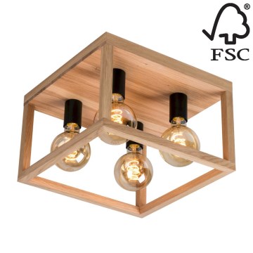 Kattovalo KAGO 4xE27/60W/230V matta tammi - FSC-sertifioitu