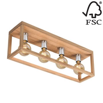 Kattovalo KAGO 4xE27/60W/230V matta tammi - FSC-sertifioitu