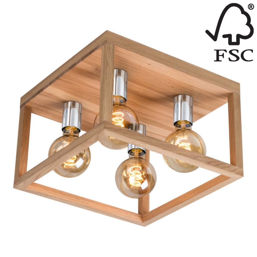 Kattovalo KAGO 4xE27/60W/230V tammi - FSC-sertifioitu