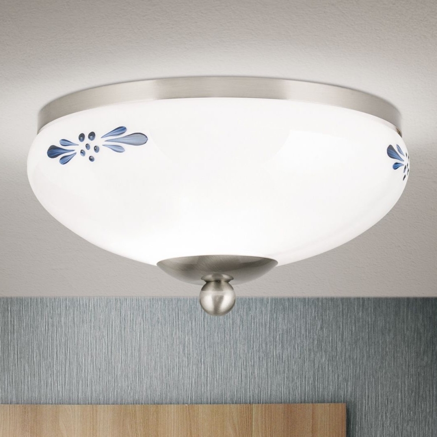 Kattovalo LANDHAUS 1xE27/60W/230V halkaisija 21 cm mattakromi/valkoinen