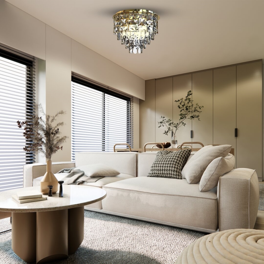 Kattovalo LUXURIA 9xE14/40W/230V halkaisija 48 cm kulta