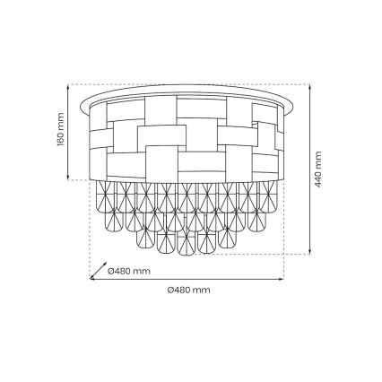 Kattovalo LUXURIA 9xE14/40W/230V halkaisija 48 cm kulta