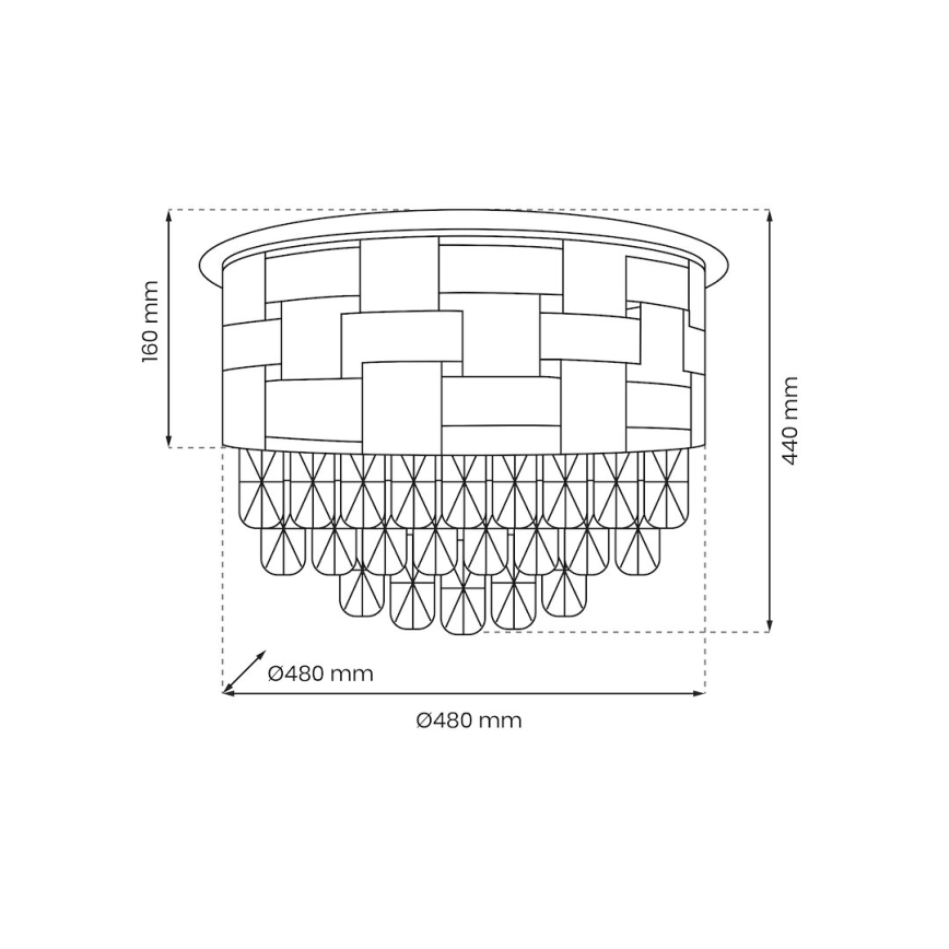 Kattovalo LUXURIA 9xE14/40W/230V halkaisija 48 cm kulta