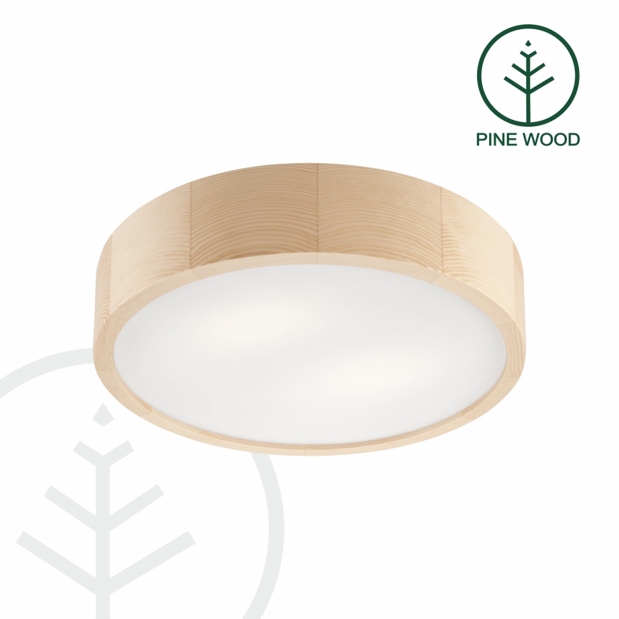 Kattovalo NATURAL 2xE27/60W/230V ø 37 cm mänty - FSC sertifioitu