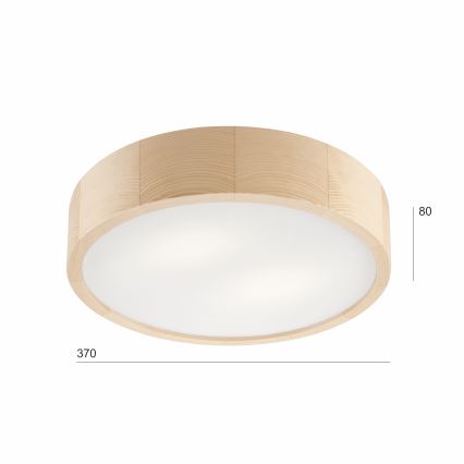 Kattovalo NATURAL 2xE27/60W/230V ø 37 cm mänty - FSC sertifioitu