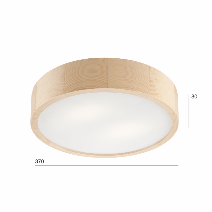Kattovalo NATURAL 2xE27/60W/230V ø 37 cm mänty - FSC sertifioitu
