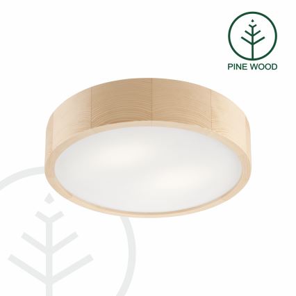 Kattovalo NATURAL 2xE27/60W/230V ø 37 cm mänty