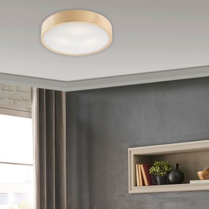 Kattovalo NATURAL 3xE27/60W/230V ø 47 cm mänty - FSC sertifioitu
