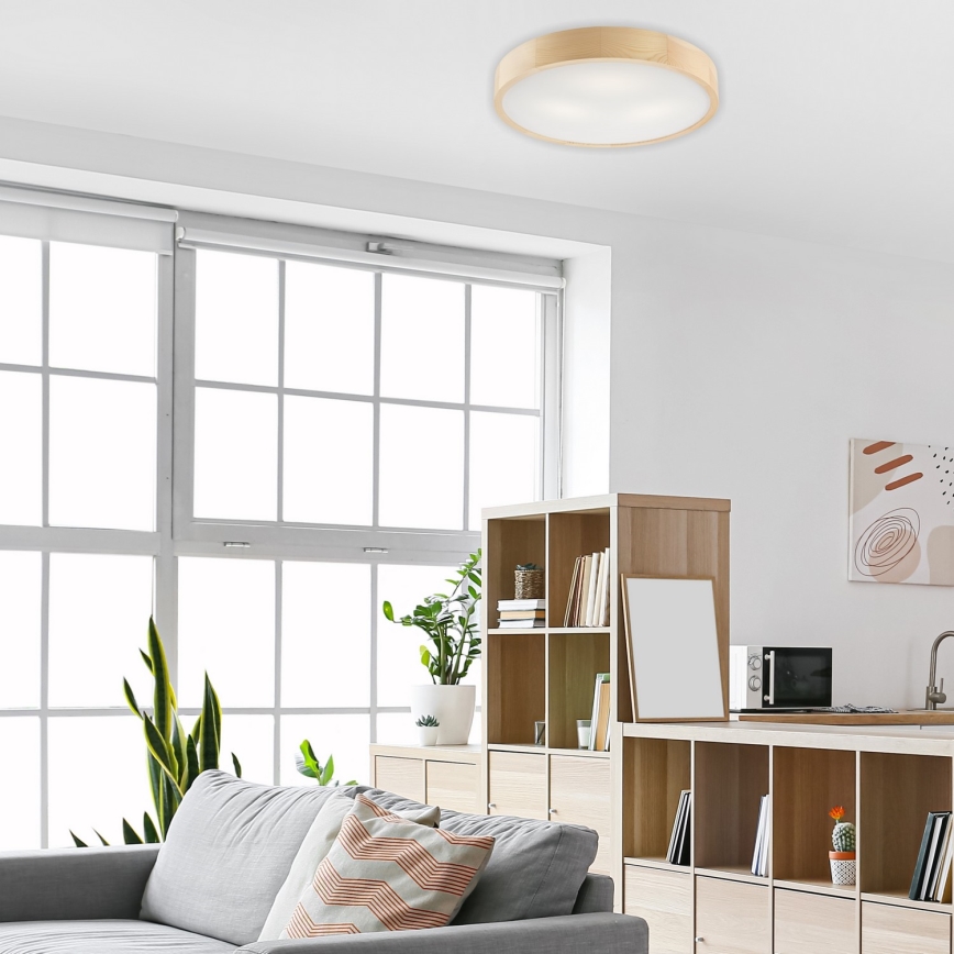 Kattovalo NATURAL 3xE27/60W/230V ø 47 cm mänty - FSC sertifioitu