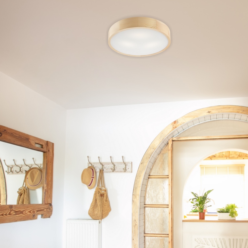 Kattovalo NATURAL 3xE27/60W/230V ø 47 cm mänty - FSC sertifioitu