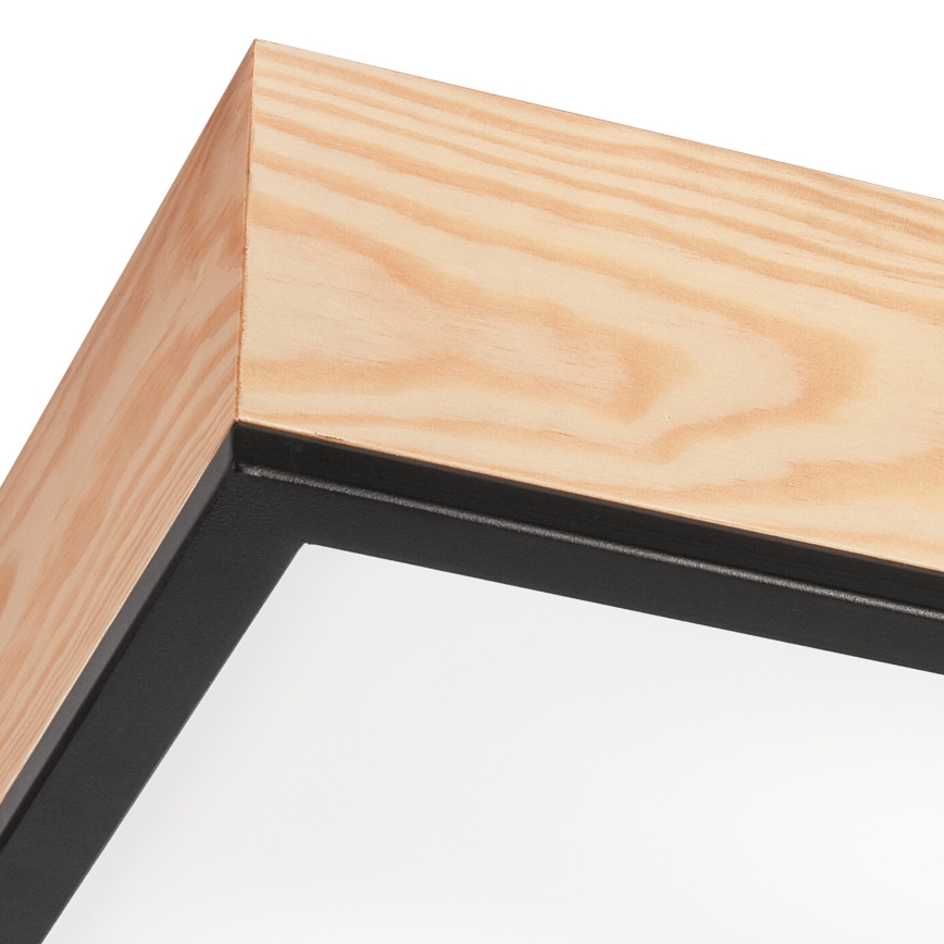 Kattovalo NATURAL SQUARE 2xE27/15W/230V 31x31 cm mänty/musta