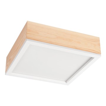 Kattovalo NATURAL SQUARE 2xE27/15W/230V 31x31 cm mänty/valkoinen