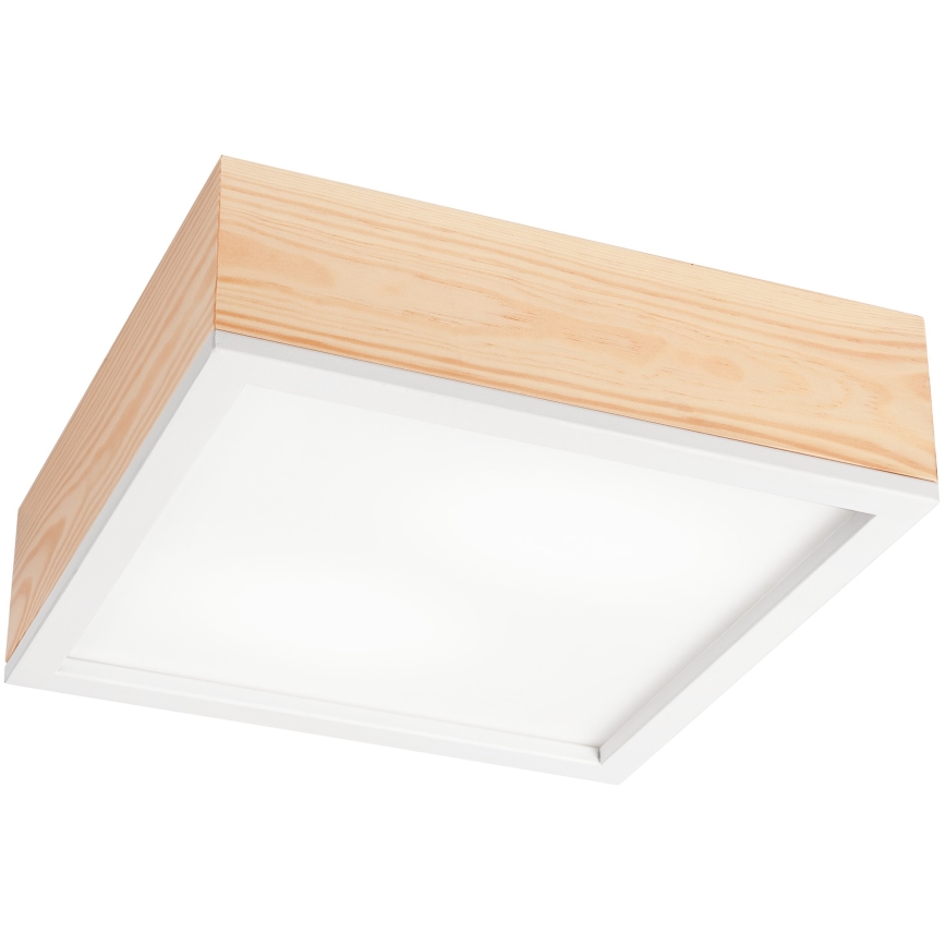 Kattovalo NATURAL SQUARE 2xE27/15W/230V 31x31 cm mänty/valkoinen