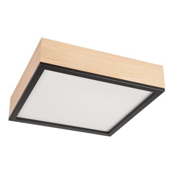 Kattovalo NATURAL SQUARE 4xE27/15W/230V 39x39 cm mänty/musta
