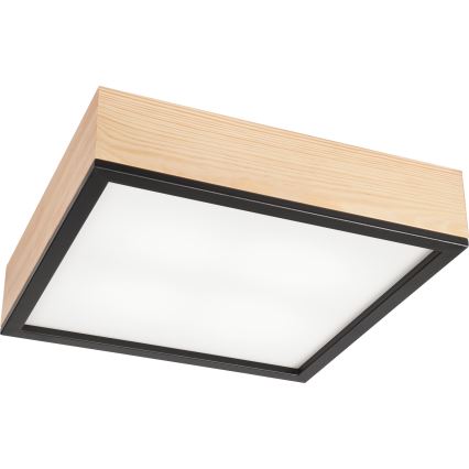 Kattovalo NATURAL SQUARE 4xE27/15W/230V 39x39 cm mänty/musta