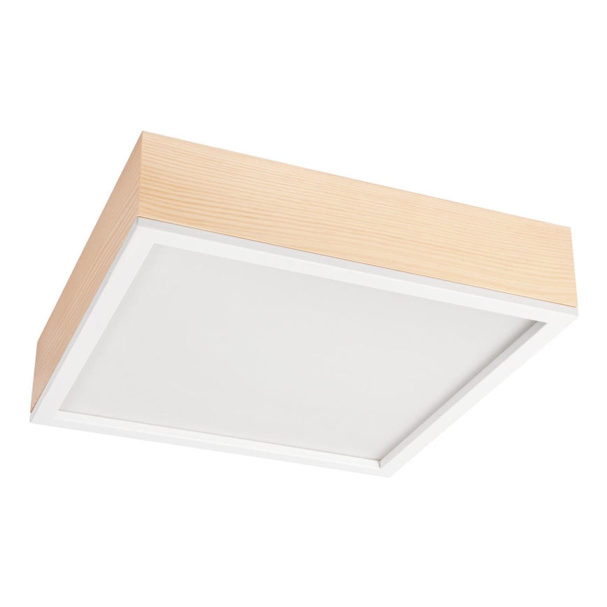 Kattovalo NATURAL SQUARE 4xE27/15W/230V 39x39 cm mänty/valkoinen