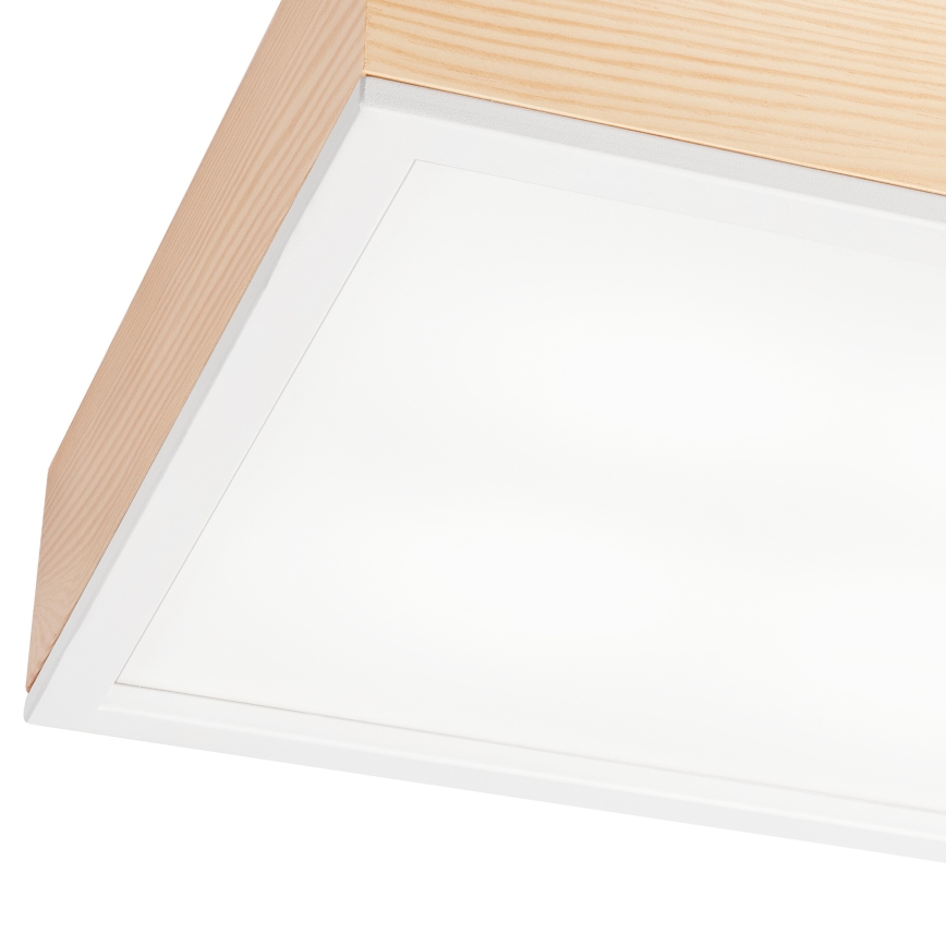 Kattovalo NATURAL SQUARE 4xE27/15W/230V 39x39 cm mänty/valkoinen