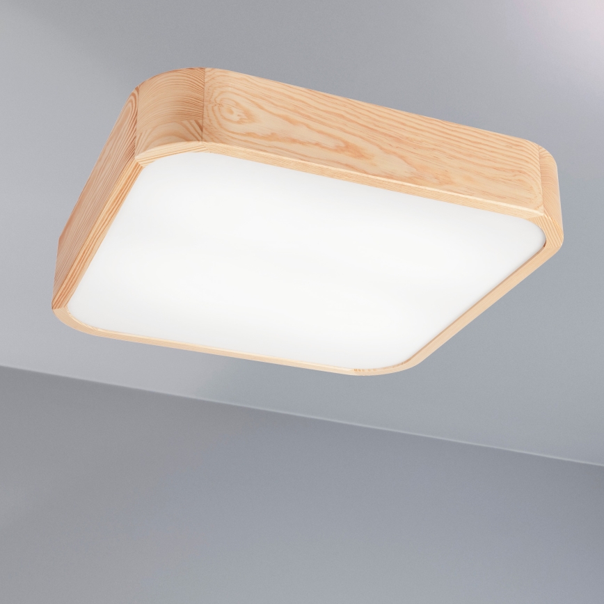 Kattovalo NATURAL SQUARE 4xE27/15W/230V 45x45 cm mänty
