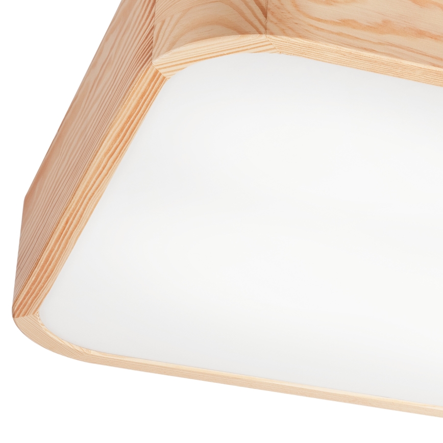 Kattovalo NATURAL SQUARE 4xE27/15W/230V 45x45 cm mänty