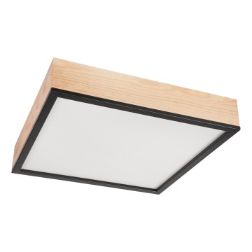 Kattovalo NATURAL SQUARE 4xE27/15W/230V 48x48 cm mänty/musta
