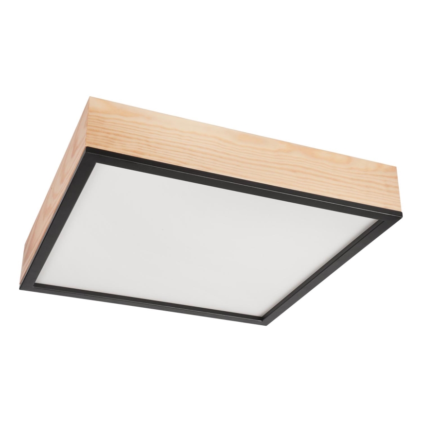 Kattovalo NATURAL SQUARE 4xE27/15W/230V 48x48 cm mänty/musta