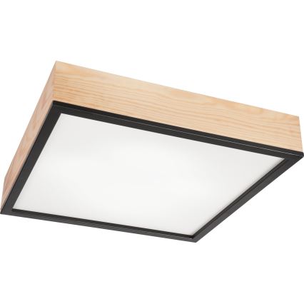 Kattovalo NATURAL SQUARE 4xE27/15W/230V 48x48 cm mänty/musta