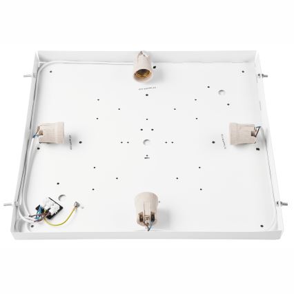 Kattovalo NATURAL SQUARE 4xE27/15W/230V 48x48 cm mänty/musta