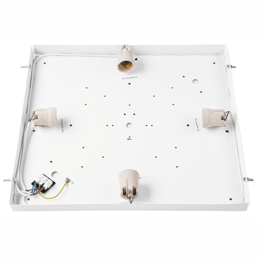 Kattovalo NATURAL SQUARE 4xE27/15W/230V 48x48 cm mänty/musta
