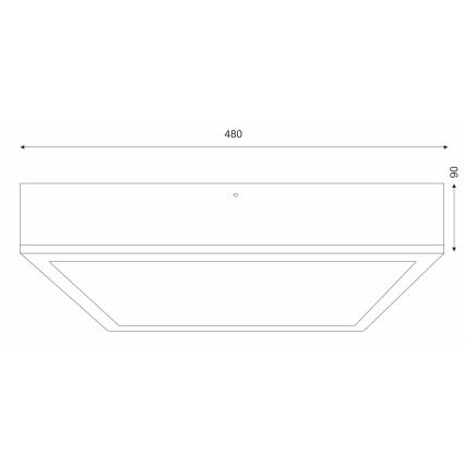 Kattovalo NATURAL SQUARE 4xE27/15W/230V 48x48 cm mänty/musta