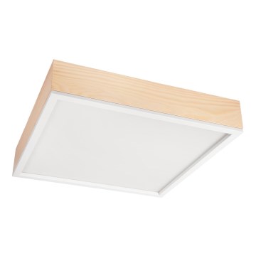 Kattovalo NATURAL SQUARE 4xE27/15W/230V 48x48 cm mänty/valkoinen