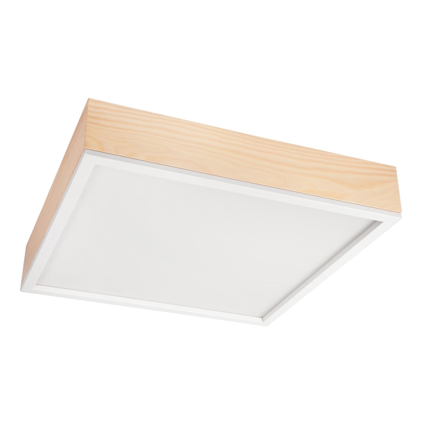 Kattovalo NATURAL SQUARE 4xE27/15W/230V 48x48 cm mänty/valkoinen