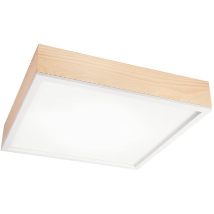 Kattovalo NATURAL SQUARE 4xE27/15W/230V 48x48 cm mänty/valkoinen