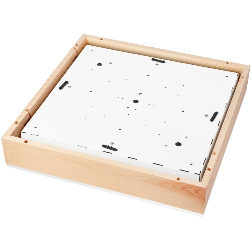 Kattovalo NATURAL SQUARE 4xE27/15W/230V 48x48 cm mänty/valkoinen
