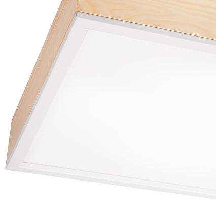 Kattovalo NATURAL SQUARE 4xE27/15W/230V 48x48 cm mänty/valkoinen