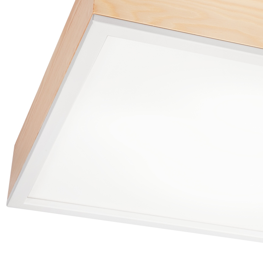 Kattovalo NATURAL SQUARE 4xE27/15W/230V 48x48 cm mänty/valkoinen