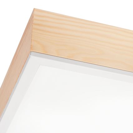 Kattovalo NATURAL SQUARE 4xE27/15W/230V 48x48 cm mänty/valkoinen