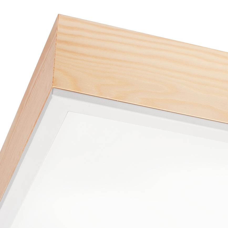 Kattovalo NATURAL SQUARE 4xE27/15W/230V 48x48 cm mänty/valkoinen