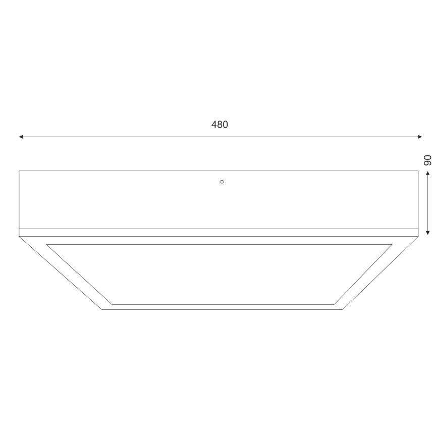 Kattovalo NATURAL SQUARE 4xE27/15W/230V 48x48 cm mänty/valkoinen