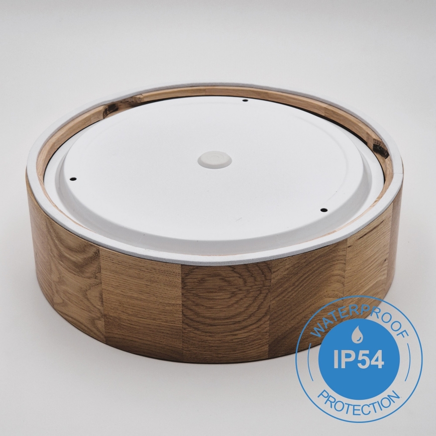 Kylpyhuoneen kattovalaisin OAK 2xE27/15W/230V IP54 tammi ø 27 cm - FSC sertifioitu