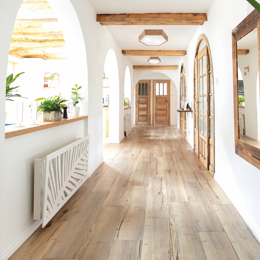 Kattovalo OAK HEX 2xE27/60W/230V d. 43 cm tammi