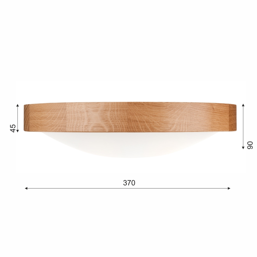 Kattovalo OAK SLIM 2xE27/60W/230V tammi ø 37 cm