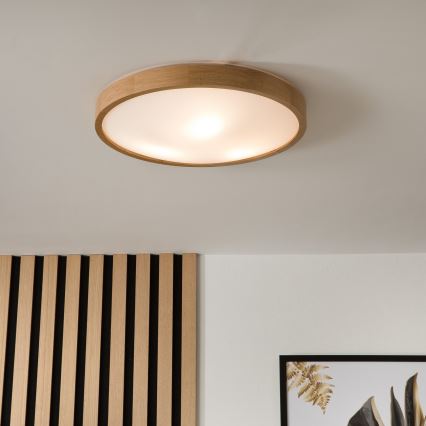 Kattovalo OAK SLIM 3xE27/60W/230V tammi ø 47 cm