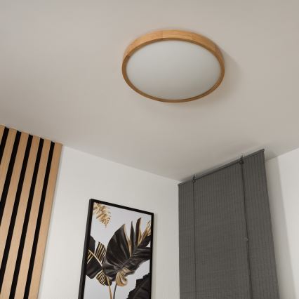 Kattovalo OAK SLIM 3xE27/60W/230V tammi ø 47 cm