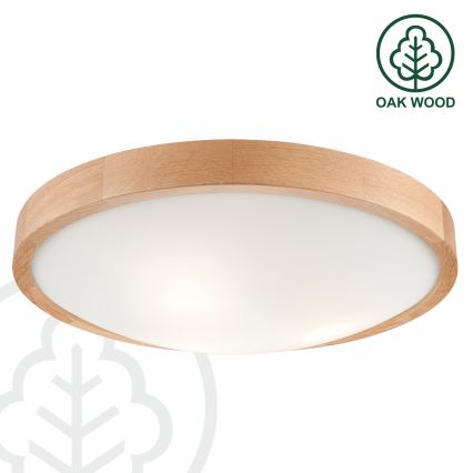 Kattovalo OAK SLIM 3xE27/60W/230V tammi ø 47 cm