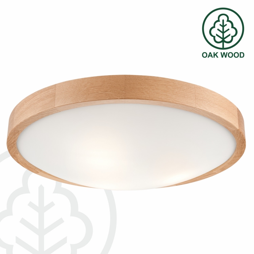 Kattovalo OAK SLIM 3xE27/60W/230V tammi ø 47 cm