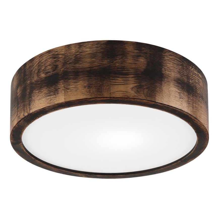 Kattovalo OAK SMOKY 1xE27/15W/230V ø 27,5 cm tammi/tummanruskea