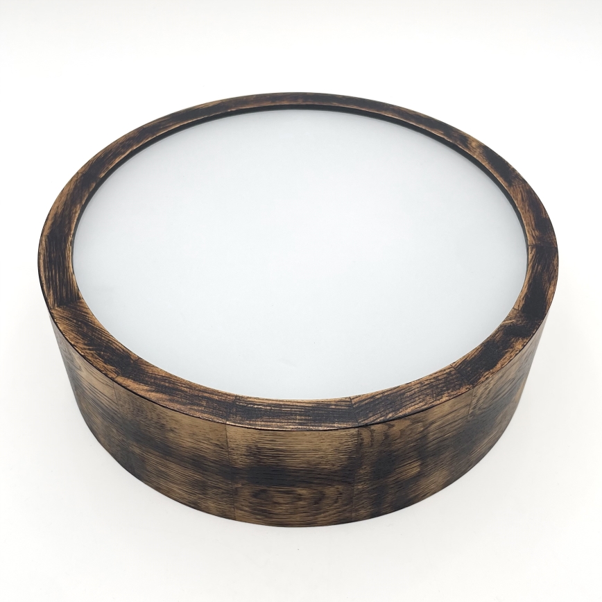 Kattovalo OAK SMOKY 1xE27/15W/230V ø 27,5 cm tammi/tummanruskea